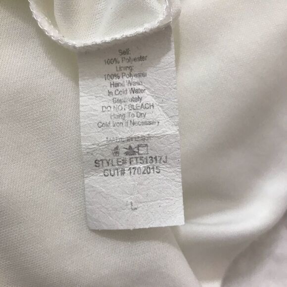 Jella C high-neck keyhole opening cream floral dress size L - Picture 5 of 8